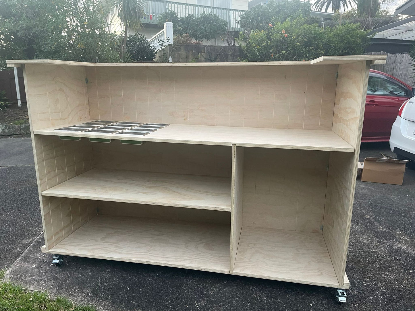 Panelled Food Cart on wheels
